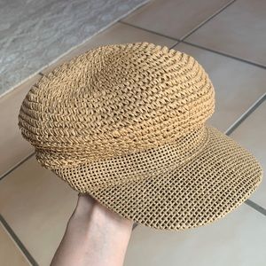 Zara straw newsboy cap
